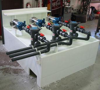 Custom Fabricated HDPE Skid with PVC 80 Piping