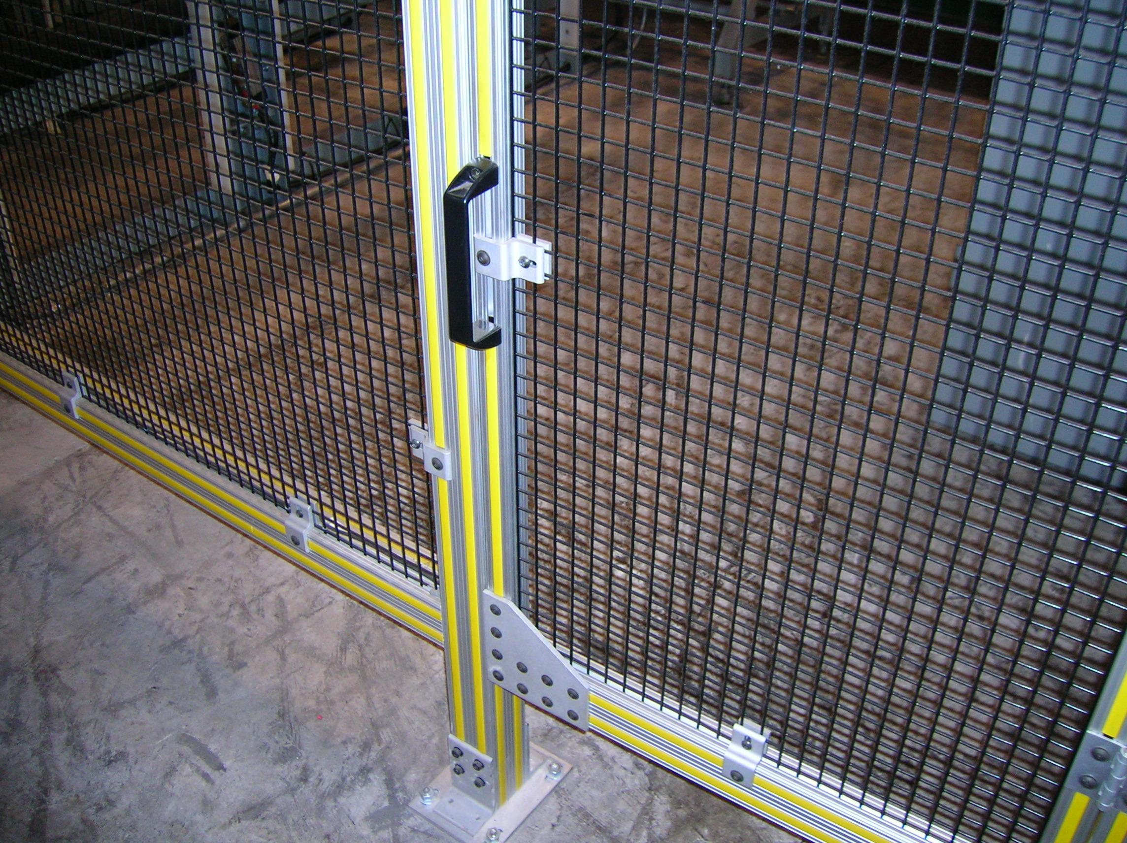 Gate to t-slotted 80_20 aluminum cage surrounding production area2